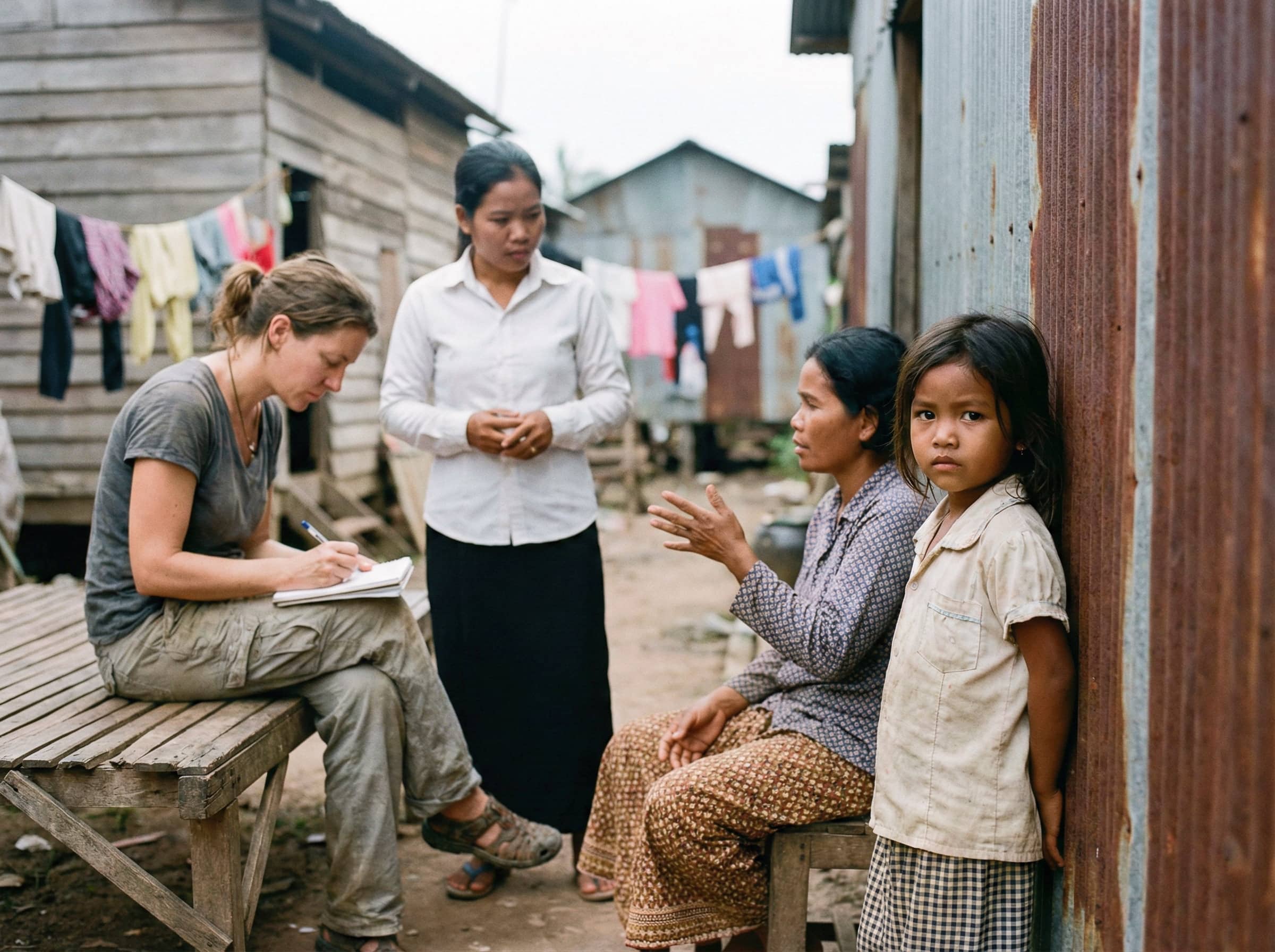 Bénévoles et volontaires en mission humanitaire au Cambodge pour l'ONG AVEC